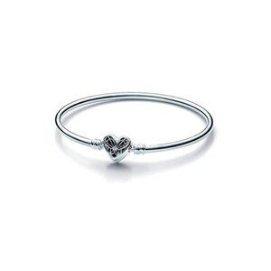 Pandora Silver Cz Heart & Butterfly Bangle Bracelet